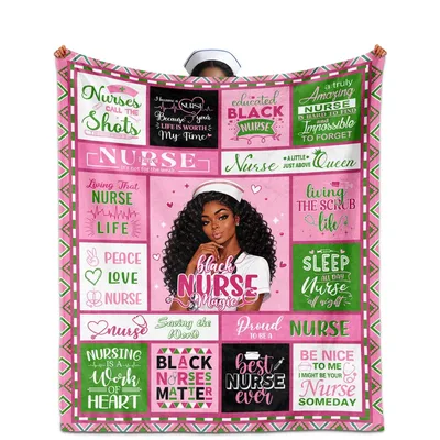 Nurse Life Quotes Collage Blanket No. 2