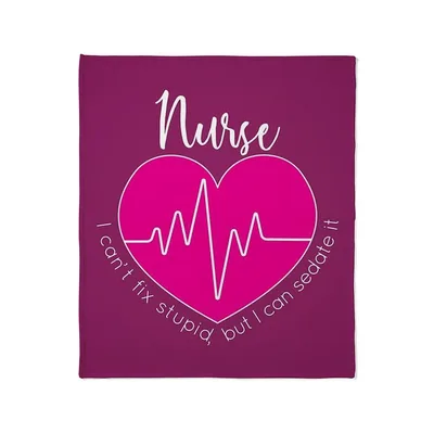 Nurse Heartbeat Sedate Blanket: Humorous Medical Quote Design