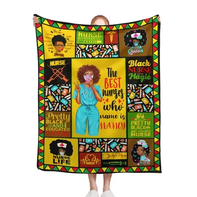 Black Nurse Magic Quotes Blanket Celebrating Nancy and Nursing Pride