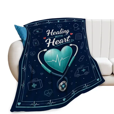 Healing with Heart Stethoscope Blanket for Medical Professionals