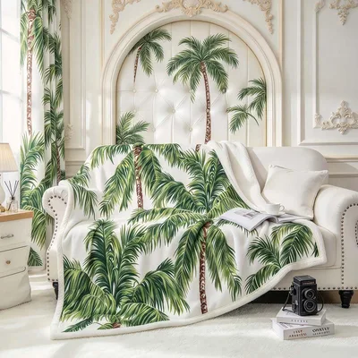 Tropical Palm Trees Blanket: Lush Greenery for Your Living Space