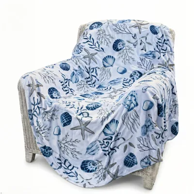 Seashell Ocean Blanket: Coastal Starfish and Shell Design