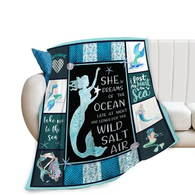 Beach Theme Blanket: She Dreams of the Ocean Wild Salt Air