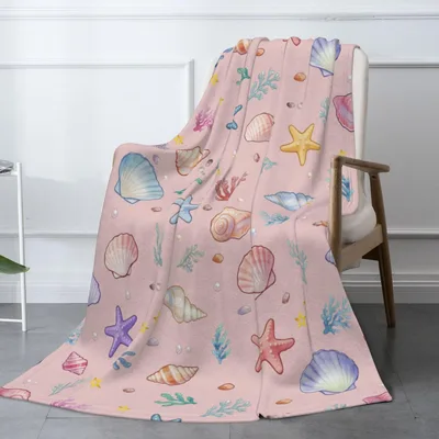 Mermaid Pattern Blanket: Seashell Beach Design for Ocean Lovers