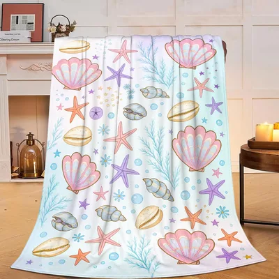 Seashell Starfish Ocean Blanket: Coastal Design for Beach Lovers