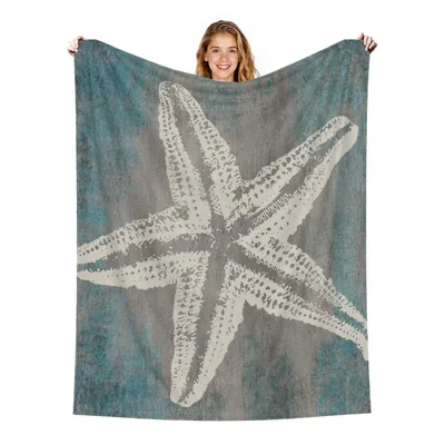 Starfish Coastal Beach Blanket: Vintage Starfish Art for Ocean Lovers