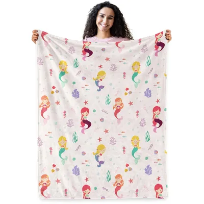 Mermaid Pattern Kids Blanket: Cute Underwater Adventure Design