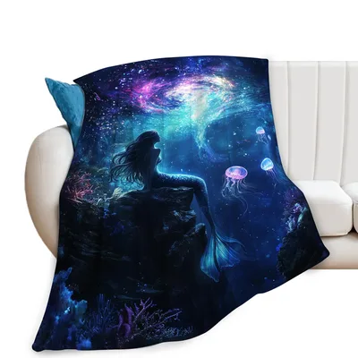 Mermaid Jellyfish Ocean Blanket: Enchanted Underwater Art