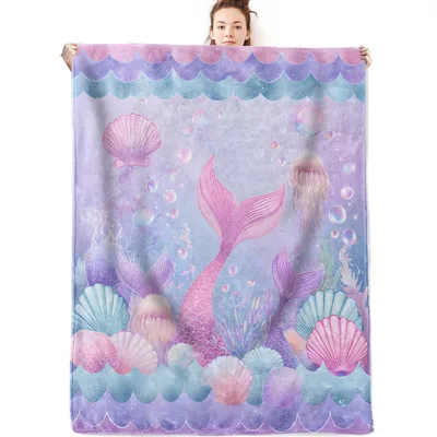 Mermaid Tail Under Blanket features a fantasy ocean scene