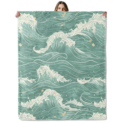Ocean Waves Pattern Blanket: Crashing Sea Design for Cozy Days