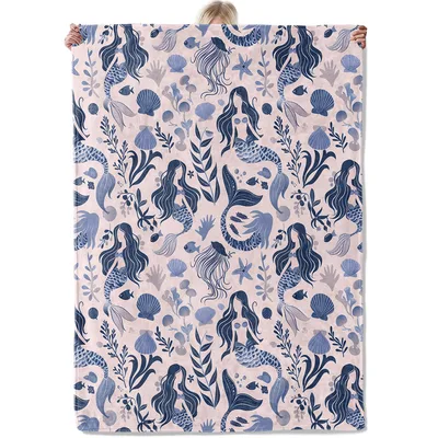 Mermaid Seashell Pattern Blanket for Ocean Lovers and Fantasy Fans