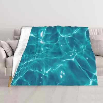 Ocean Water Pattern Blanket: Turquoise Ripples and Sunlight