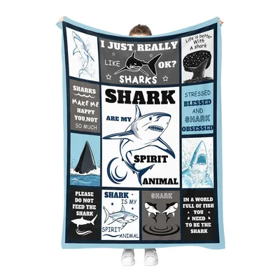 I Just Really Like Sharks Blanket - Shark Spirit Animal Design
