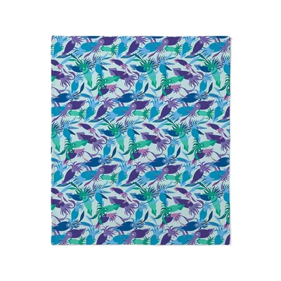 Squid Pattern Design Blanket: A Colorful Underwater Swarm