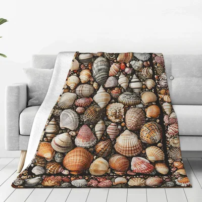 Beach Seashells Pattern Blanket: A Dense Collection of Ocean Shells