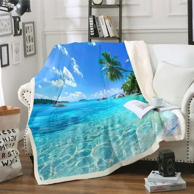Tropical Ocean Palm Trees Blanket: Bring Beach Vibes Home