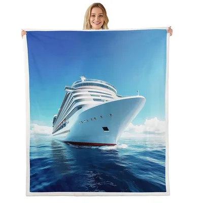 Cruise Ship on Ocean Blanket: Nautical Traveler Design
