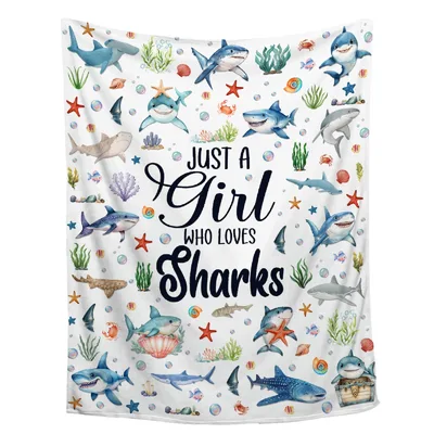 Just a Girl Blanket: Just A Girl Who Loves Sharks Design