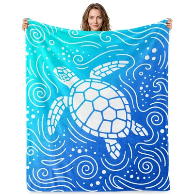 Sea Turtle Ocean Waves Blanket: A Stylish Marine Design