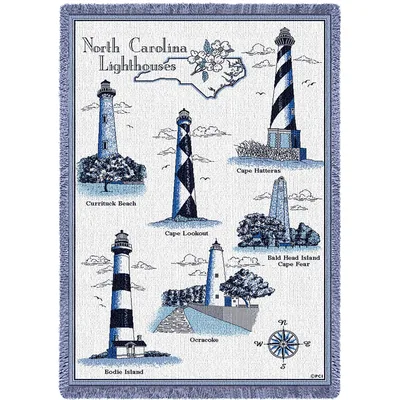 Lighthouses of North Carolina Blanket: Coastal Map Design