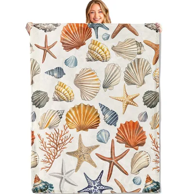 Seashells and Starfish Pattern Blanket