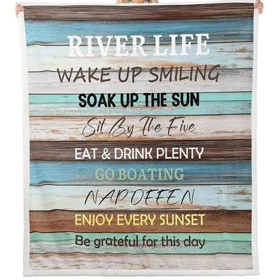 River Life Wake Up Blanket: Rustic Waterway Living Design