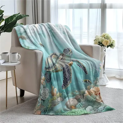 Sea Turtles Swimming Blanket: Ocean Life Design for Cozy Days