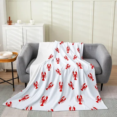 Crawfish Sea Animals Pattern Blanket