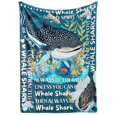 Whale Sharks Blanket: Spirit Animal Design for Ocean Lovers