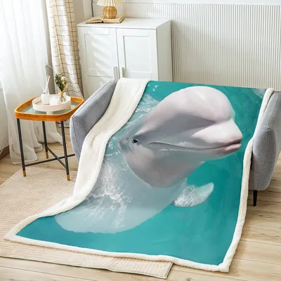 Beluga Whale Underwater Blanket