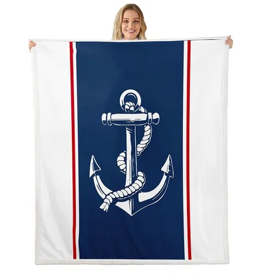 Nautical Anchor Stripes Blanket No. 2