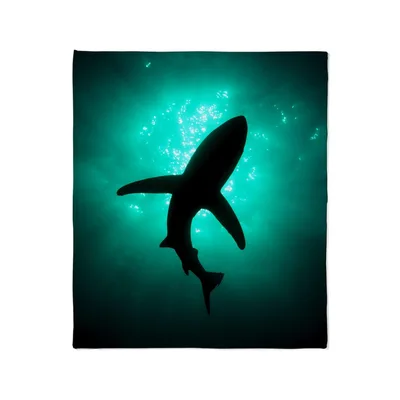 Shark Silhouette Underwater Blanket