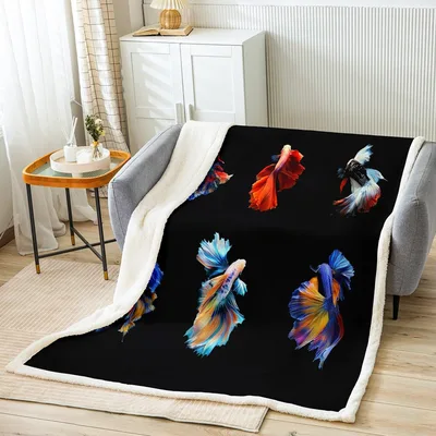 Colorful Betta Fish Pattern Blanket