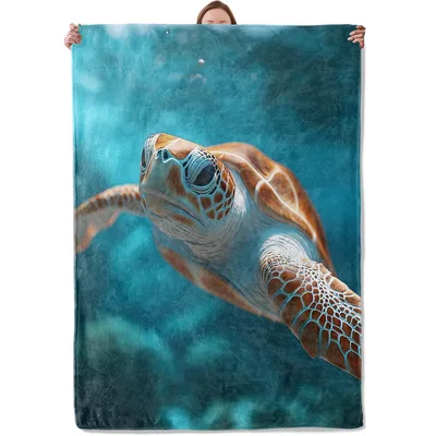 Sea Turtle Swimming Blanket: Ocean Life Design for Cozy Days