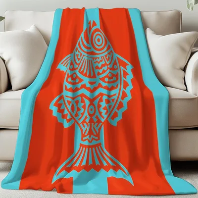 Tropical Fish Ornamental Pattern Blanket for Ocean Lovers