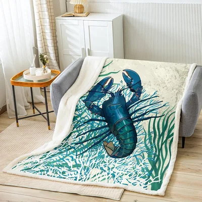 Lobster Sea Creature Print Blanket