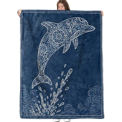 Mandala Dolphin Ocean Design Blanket: Intricate Artwork for Sea Lovers