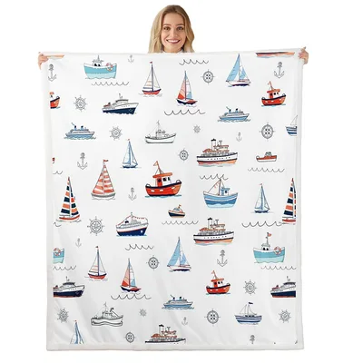 Sailboats and Ships Pattern Blanket No. 2 for Nautical Lovers