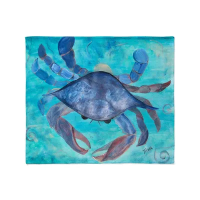 Blue Crab Painting Blanket: Artistic Ocean Life Design