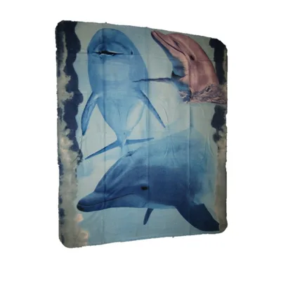 Dolphins Under Blue Water Blanket: Ocean Life Throw