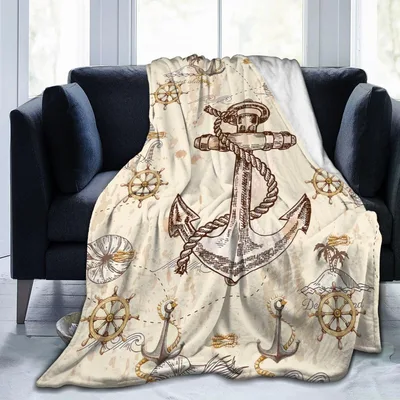 Nautical Anchor Pattern Blanket No. 3: Vintage