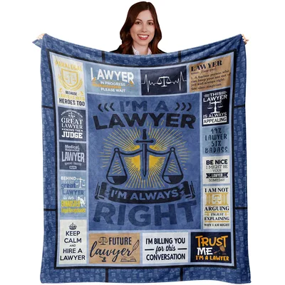 Lawyer Humor Legal Career Blanket with Scales of Justice Design