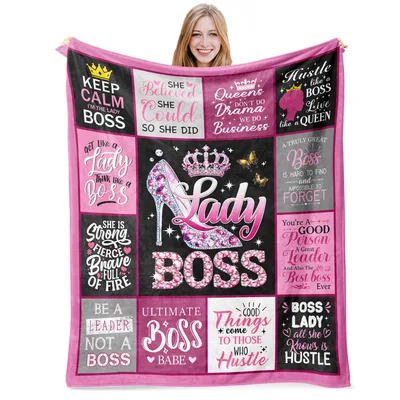 Lady Boss Female Leader Blanket: A High Heel and Crown Design for Her