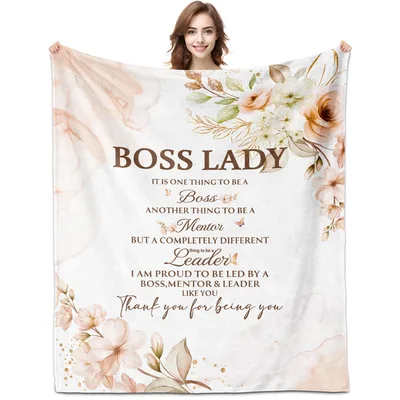 Boss Lady Floral Appreciation Blanket featuring a tribute to leaders