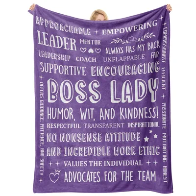 Boss Lady Word Blanket Celebrating Leadership and Kindness