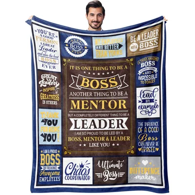 Boss Appreciation Quotes Blanket Celebrating Mentor and Leader