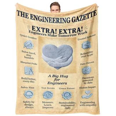 Engineer Appreciation Newspaper Blanket