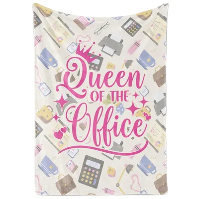 Office Queen Appreciation Blanket: Crowned Desk Life Design