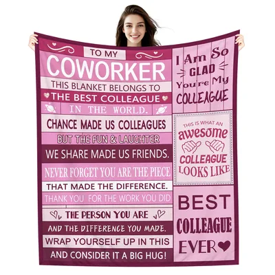 Coworker Appreciation Message Blanket Best Colleague Ever Design