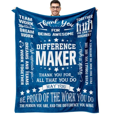Employee Appreciation Thank Blanket featuring "Difference Maker"